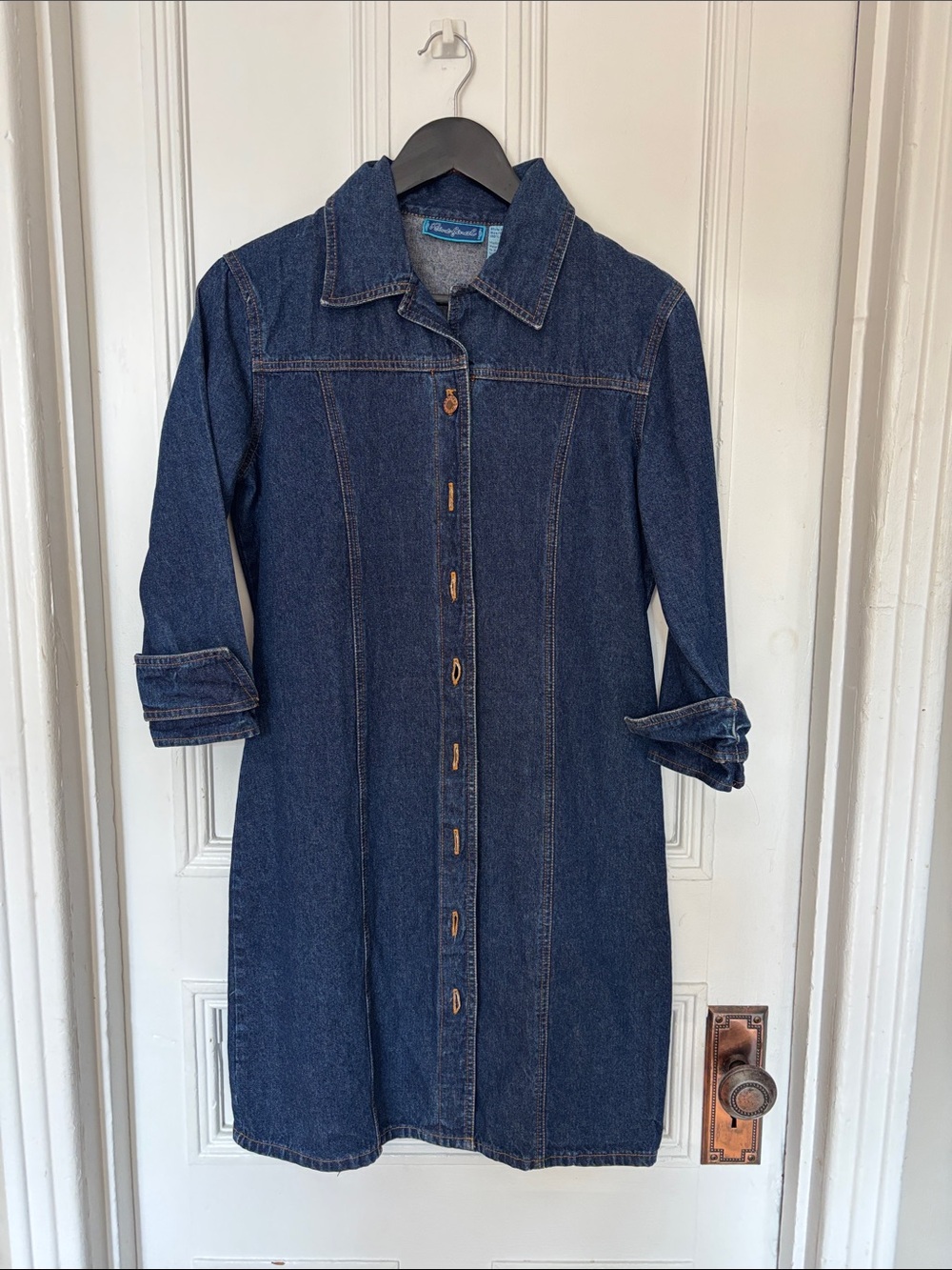 Point Final Denim Shirt Jacket in Dark Blue
